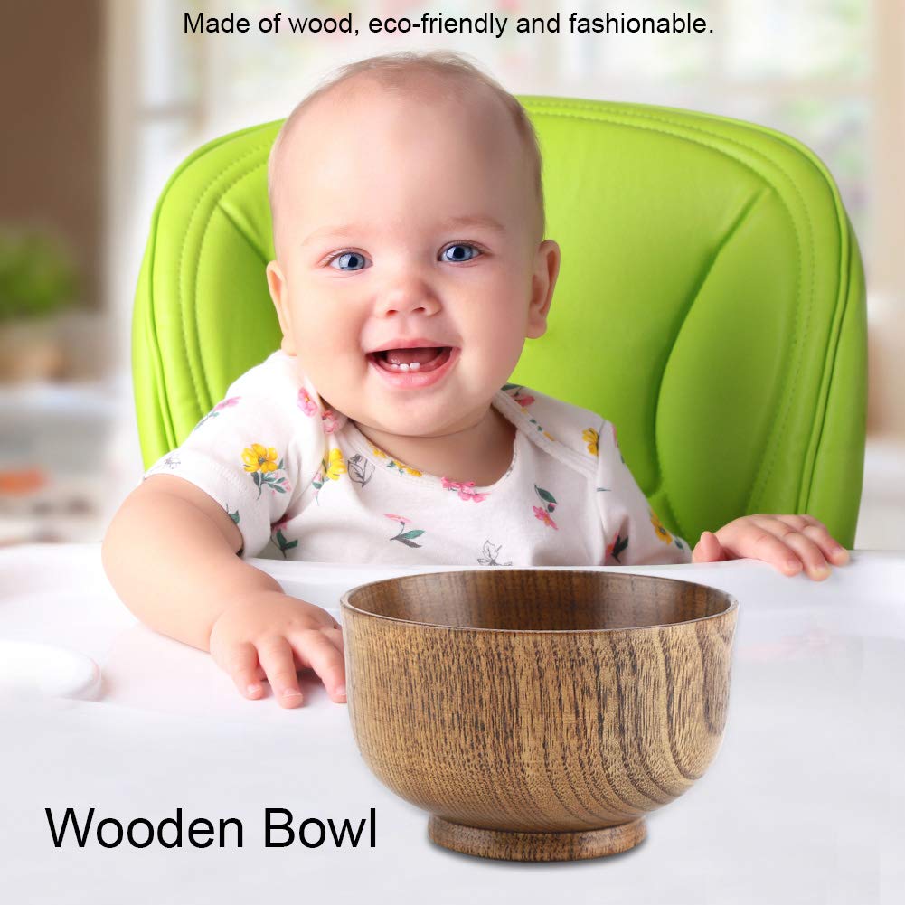 Kids Wooden Bowl Brown Beech 9.8cm